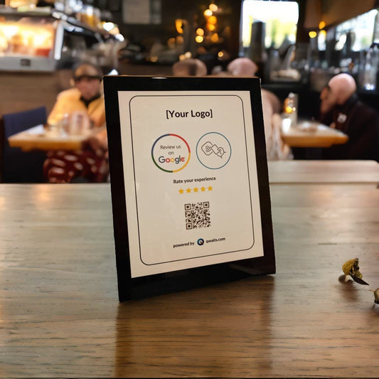 Google Review Card with Display Stand, NFC Tag & QR Code