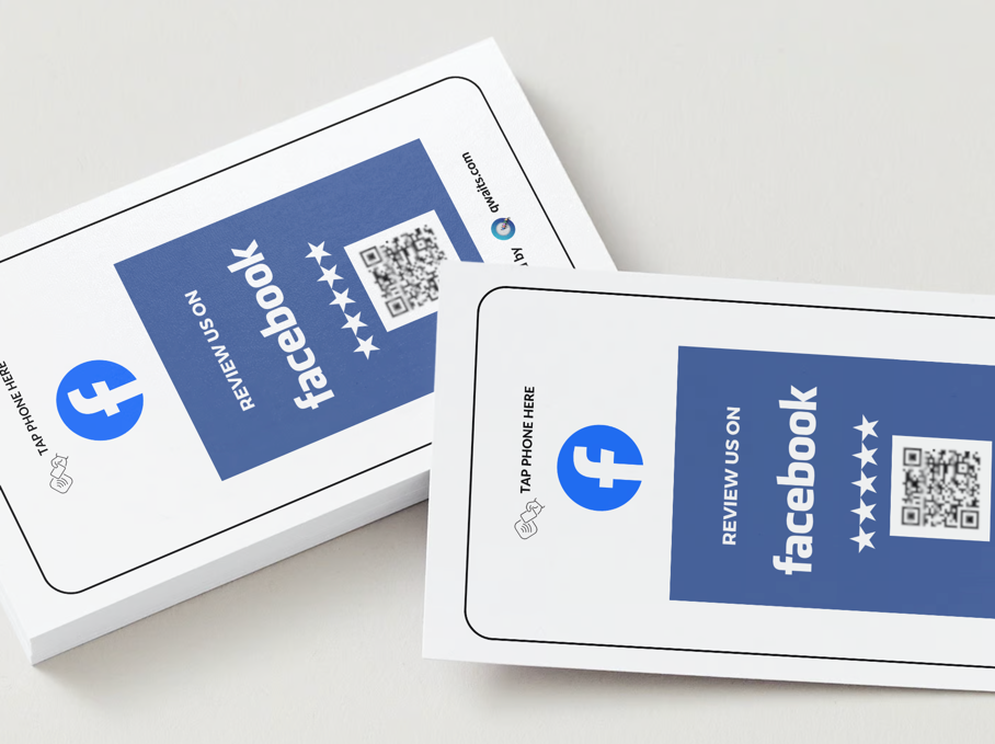 Facebook Review Card with NFC Tag & QR Code